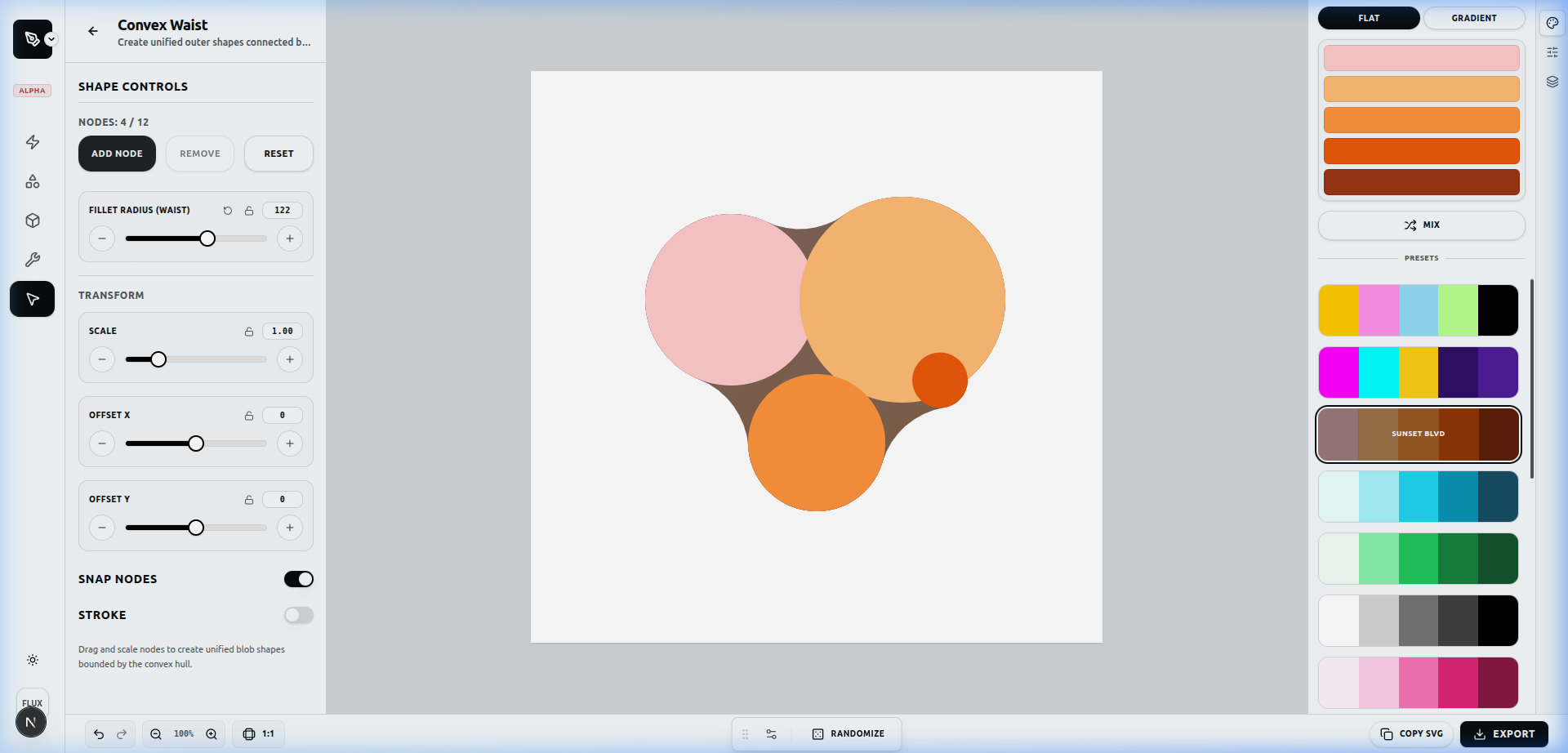 A complex organic blob created with multiple nodes